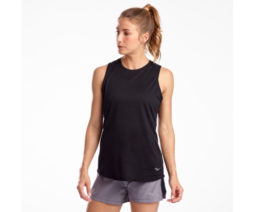 Tenis Saucony Stopwatch Sleeveless Mujer Tops Ropa Negras México MX-512-BZ